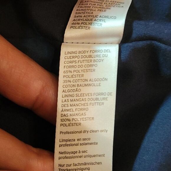 TOP SHOP BLUE cotton blend peacoat women's 4 preppy missing hood - Picture 7 of 12